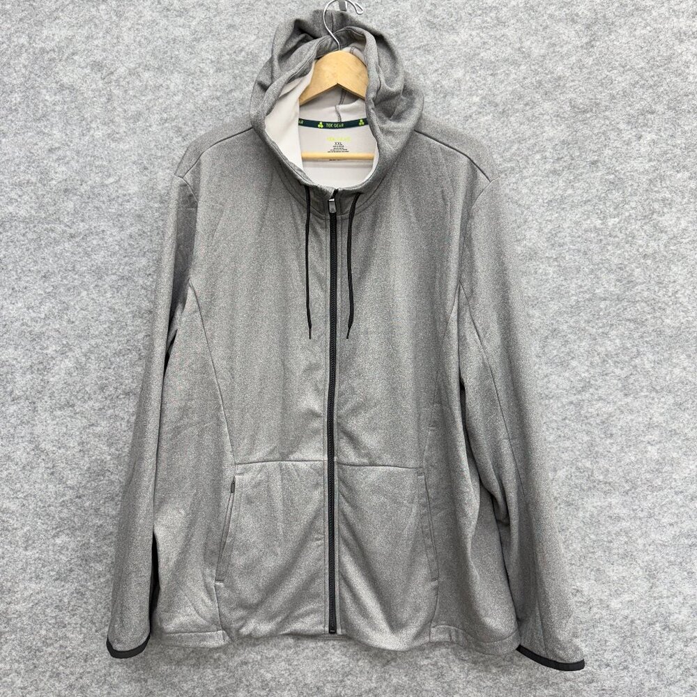Tek Gear Men's Full Zip Athletic Hoodie Fleece Thermal Workout, Gray, Size XXL